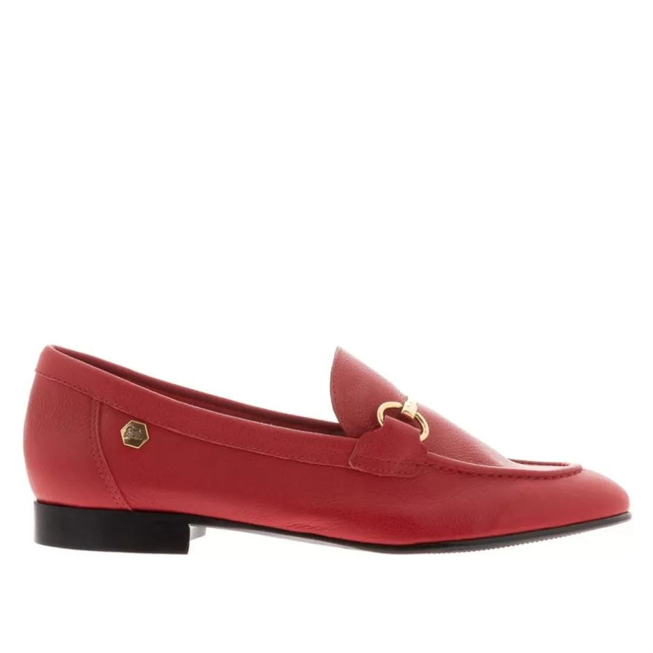 Leather Loafers | Loafers | Carl Scarpa Arlie Red Leather Snaffle Loafers