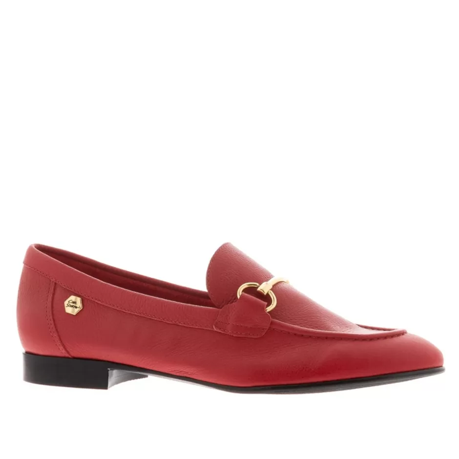 Leather Loafers | Loafers | Carl Scarpa Arlie Red Leather Snaffle Loafers