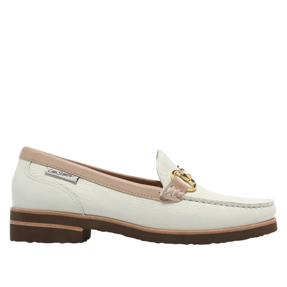 Leather Loafers | Loafers | Carl Scarpa Aubrigo White-Rose Leather Snaffle Loafers
