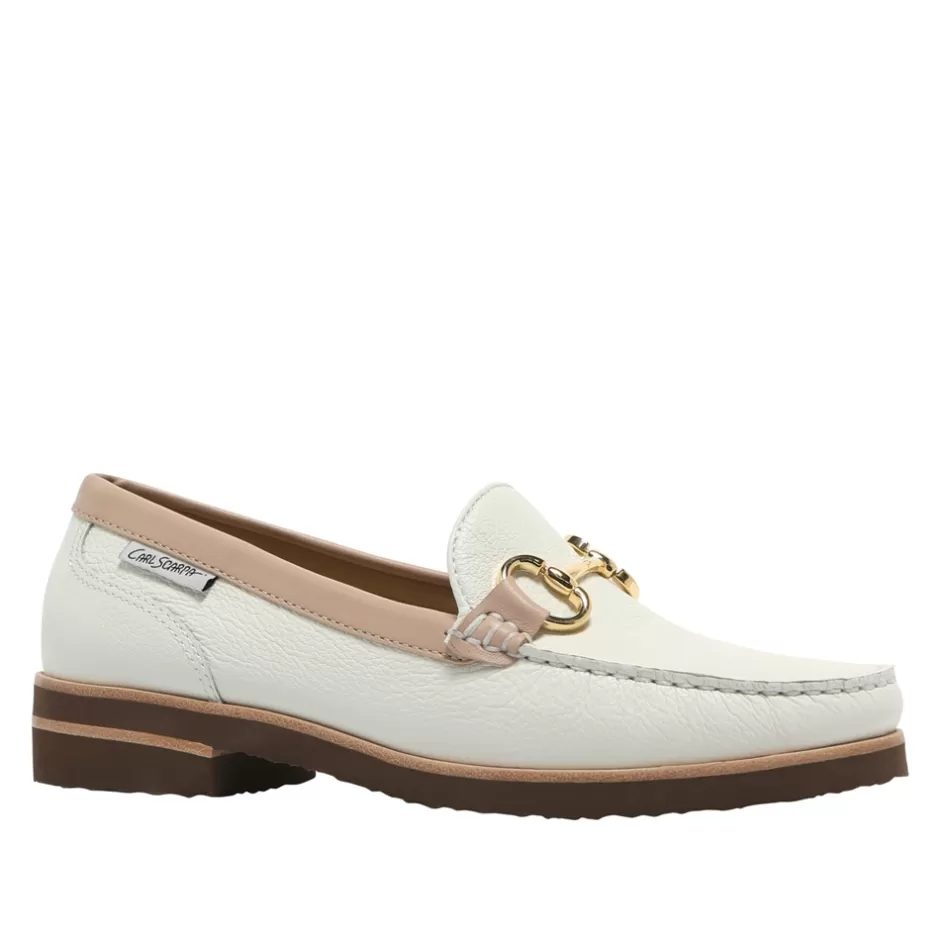 Leather Loafers | Loafers | Carl Scarpa Aubrigo White-Rose Leather Snaffle Loafers