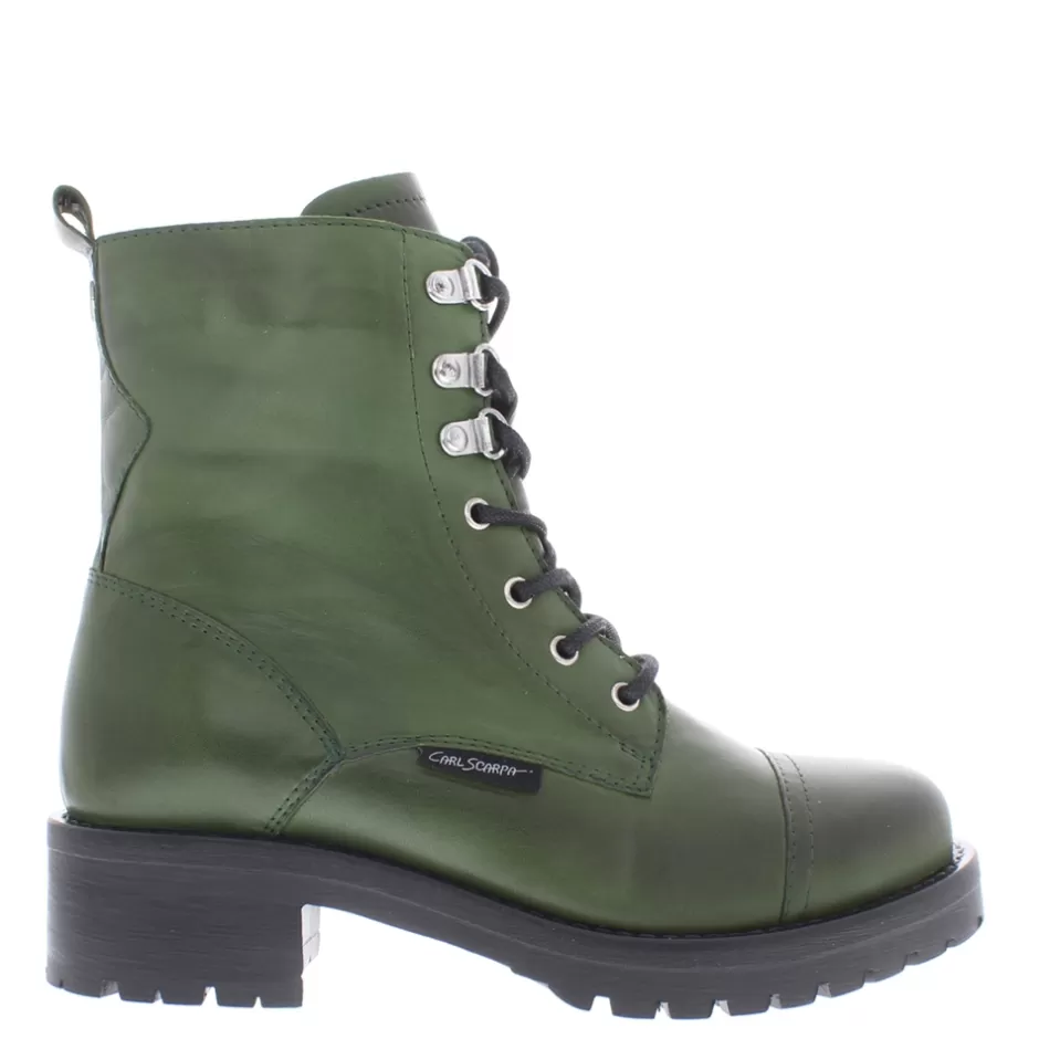 Ankle Boots | Carl Scarpa Blanca Chunky Lace-Up Green Leather Ankle Boot