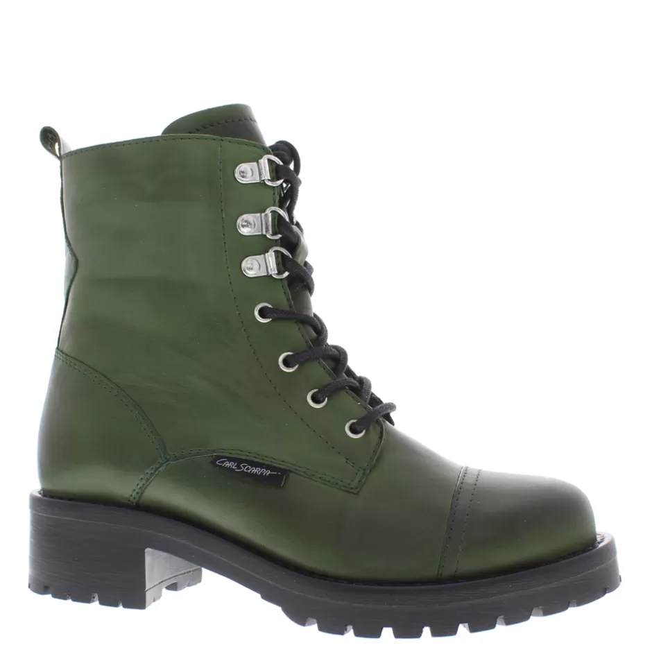 Ankle Boots | Carl Scarpa Blanca Chunky Lace-Up Green Leather Ankle Boot