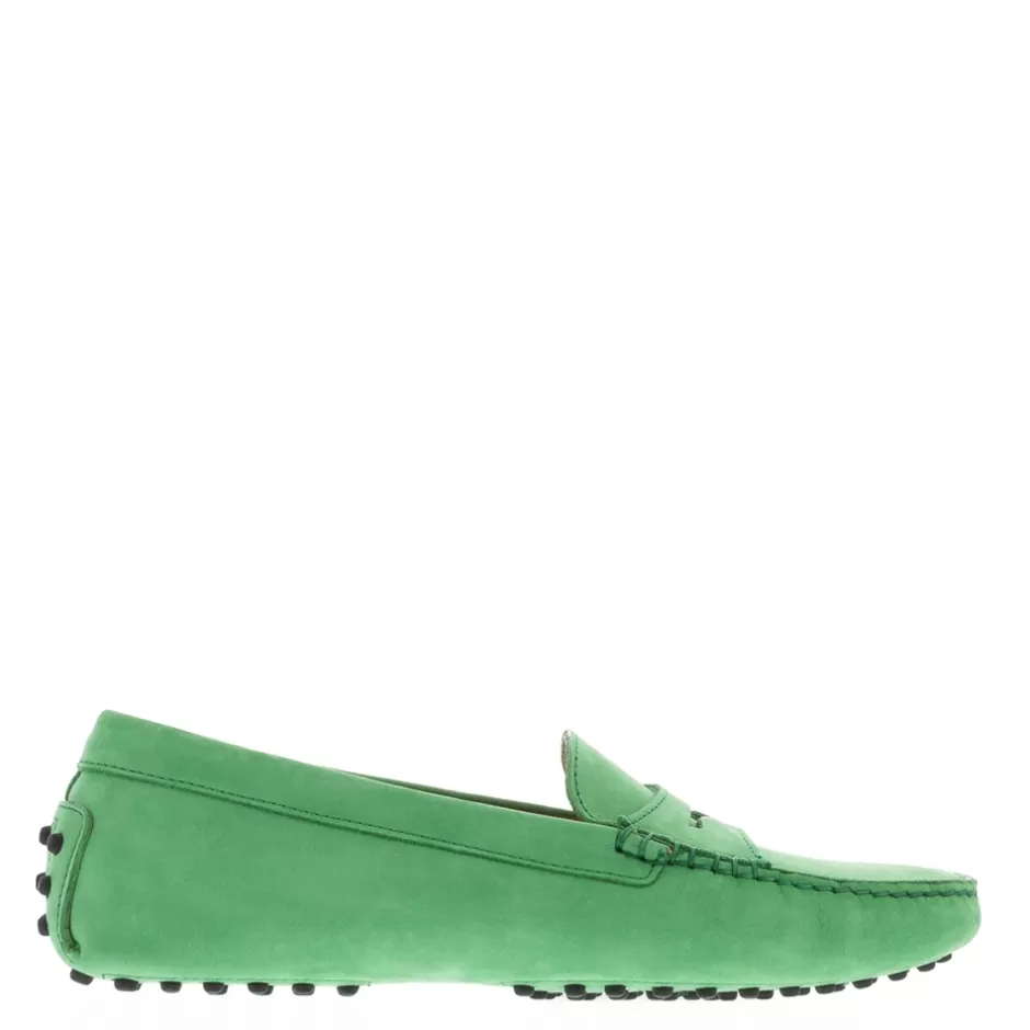 Suede Loafers | Loafers | Carl Scarpa Domenica Green Nubuck Suede Penny Loafers