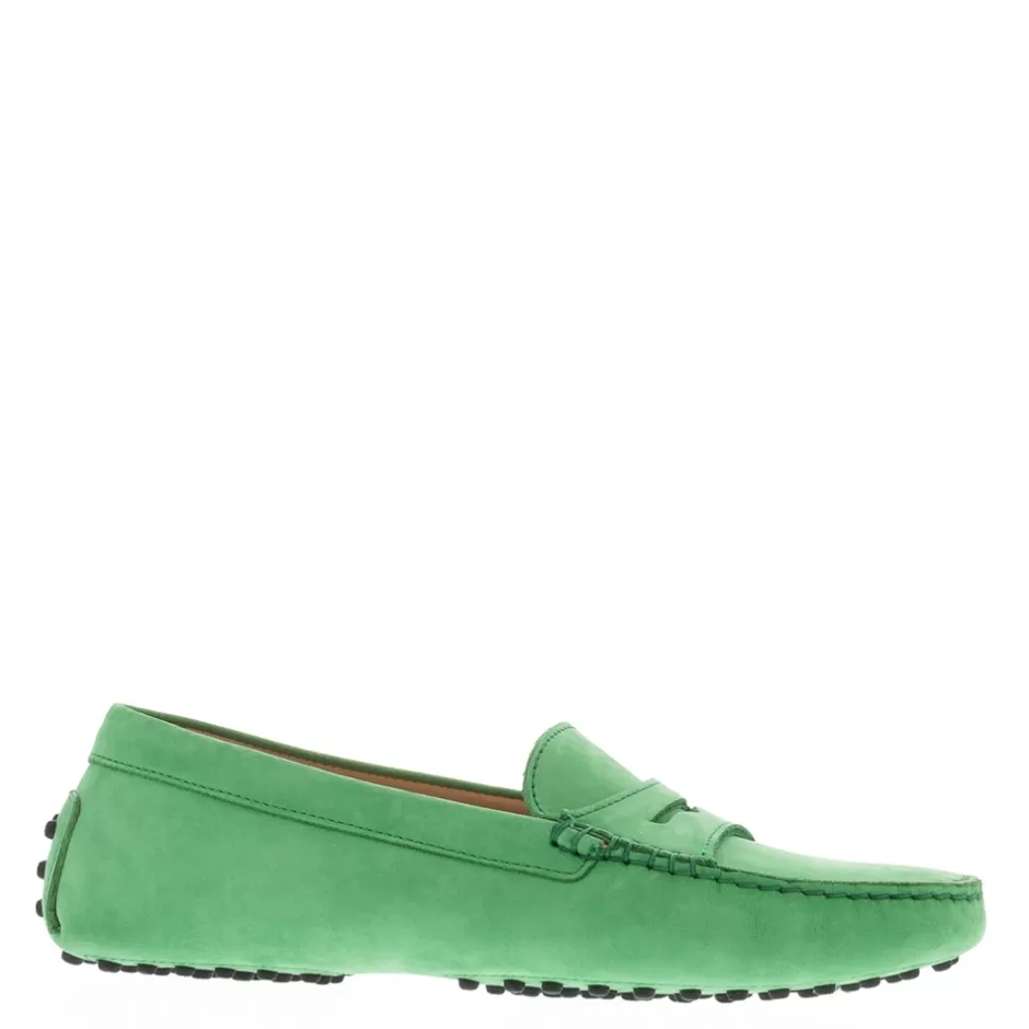 Suede Loafers | Loafers | Carl Scarpa Domenica Green Nubuck Suede Penny Loafers