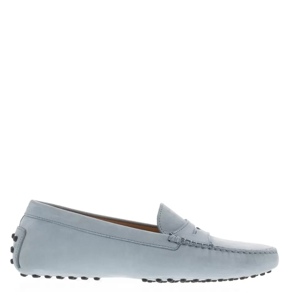 Suede Loafers | Loafers | Carl Scarpa Domenica Light Blue Nubuck Suede Penny Loafers