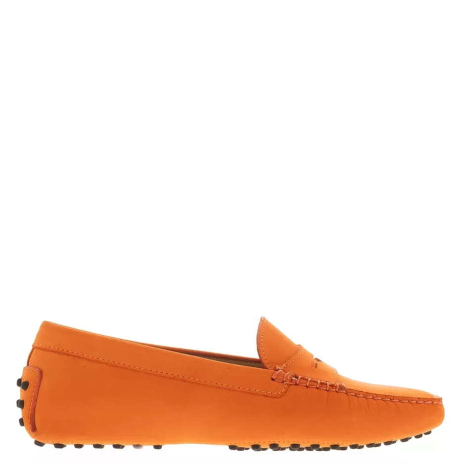 Suede Loafers | Loafers | Carl Scarpa Domenica Orange Nubuck Suede Penny Loafers
