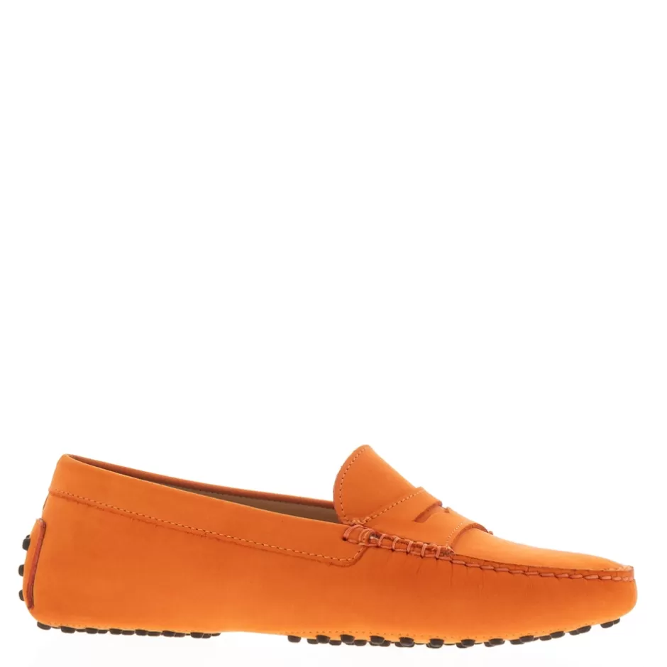 Suede Loafers | Loafers | Carl Scarpa Domenica Orange Nubuck Suede Penny Loafers