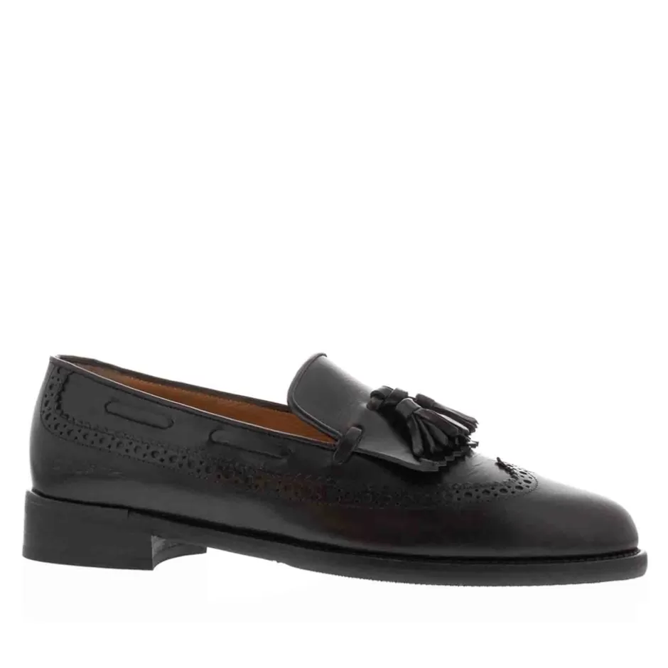 Leather Loafers | Loafers | Carl Scarpa Elesta Black Leather Oxford Style Loafers