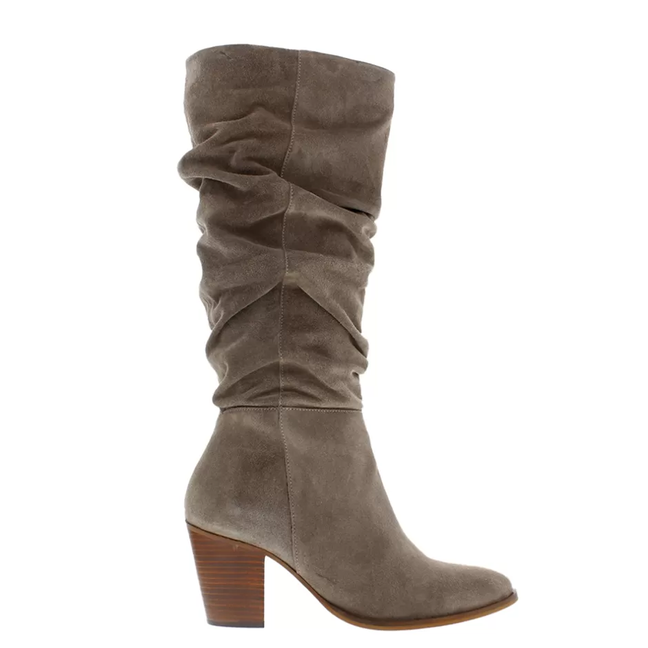 Ankle Boots | Carl Scarpa Ellis Grey Ruched Suede Long Ankle Boots