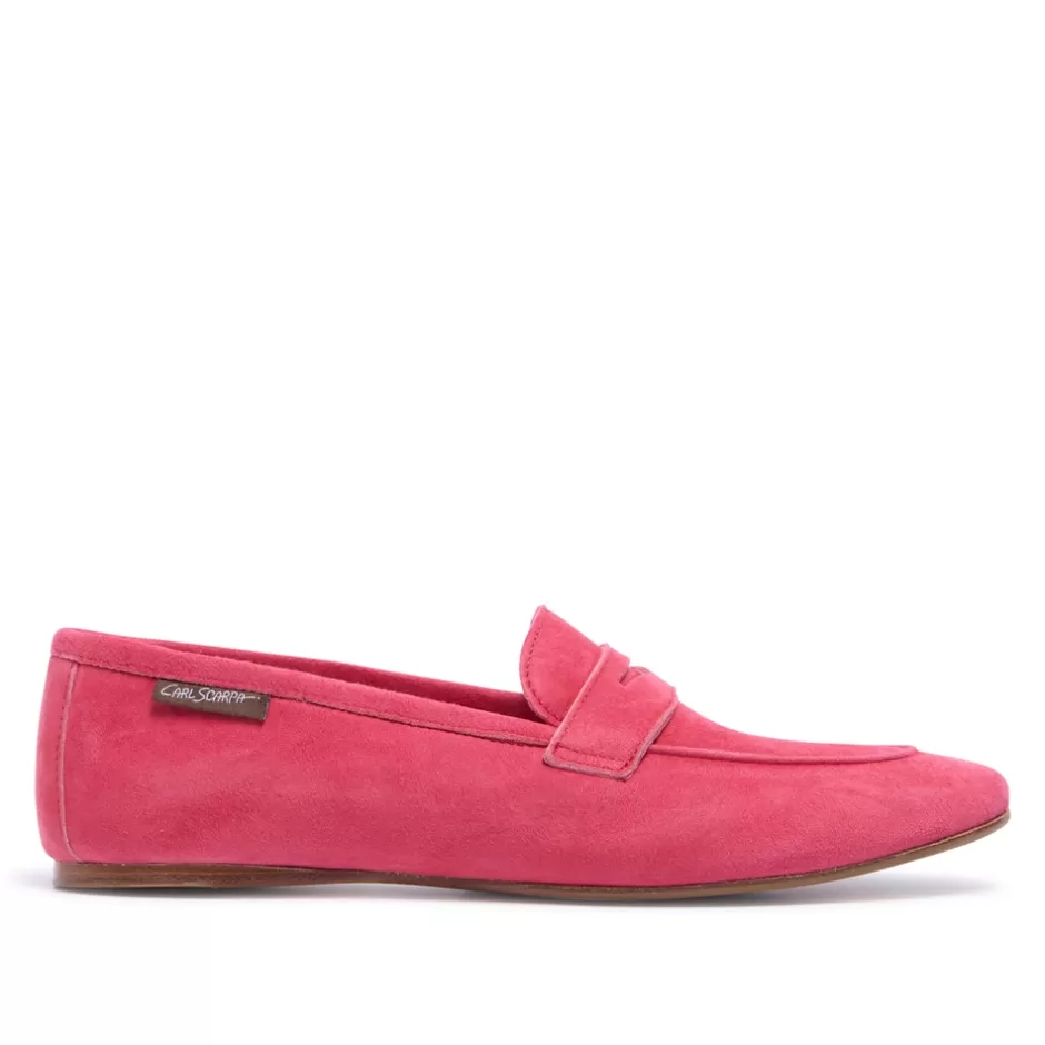 Suede Loafers | Loafers | Carl Scarpa Emarlie Fuchsia Suede Penny Loafers