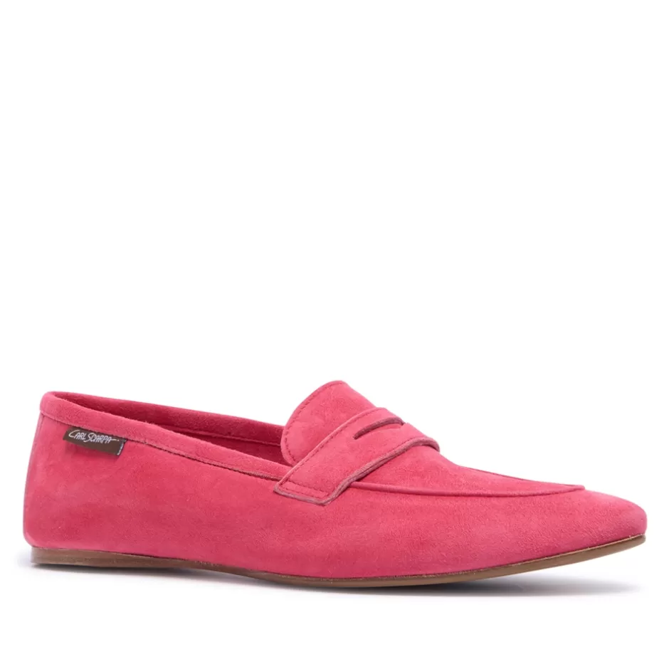 Suede Loafers | Loafers | Carl Scarpa Emarlie Fuchsia Suede Penny Loafers