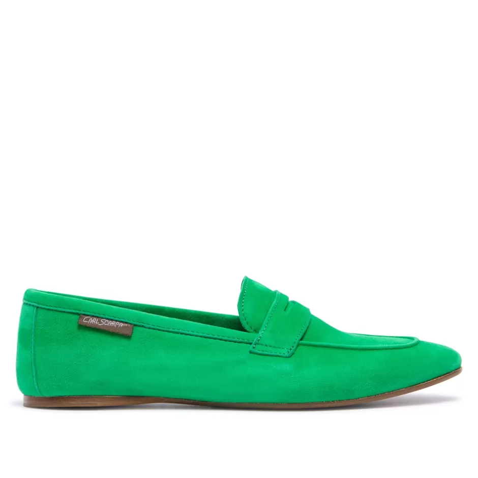 Suede Loafers | Loafers | Carl Scarpa Emarlie Green Suede Penny Loafers