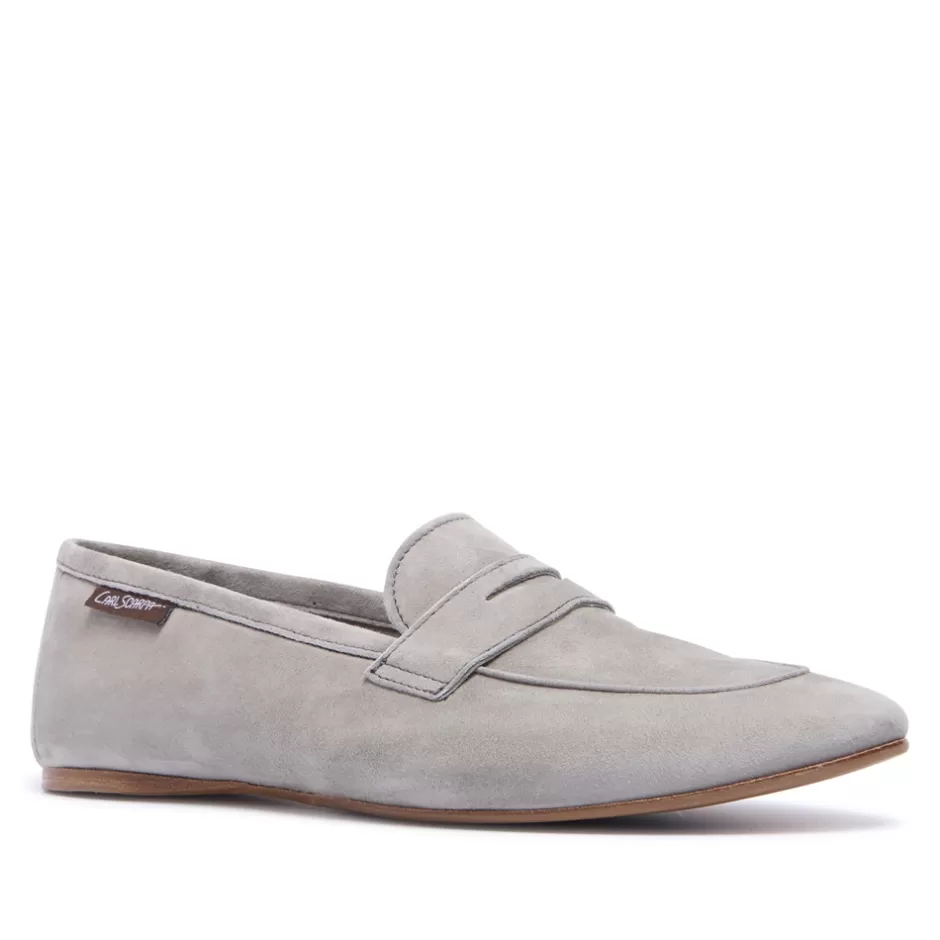 Suede Loafers | Loafers | Carl Scarpa Emarlie Grey Suede Penny Loafers