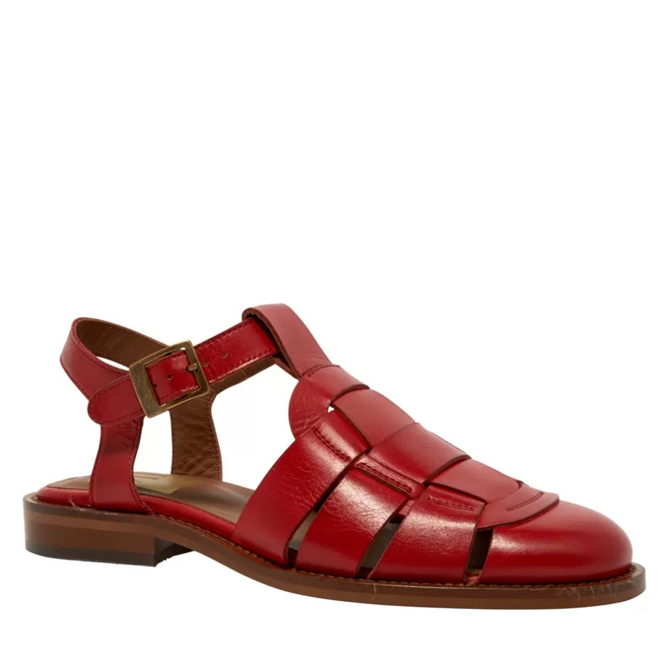 Sandals | Carl Scarpa Emelot Red Leather Flat Sandals