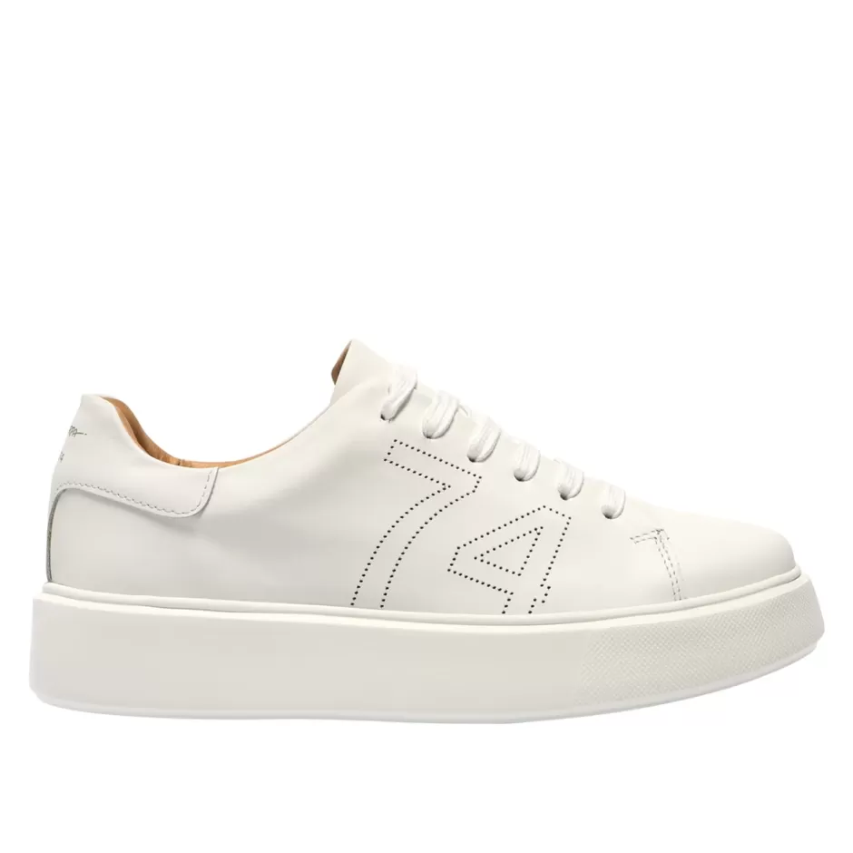 Leather Trainers | Trainers | Carl Scarpa Est1974 White Leather Platform Trainers