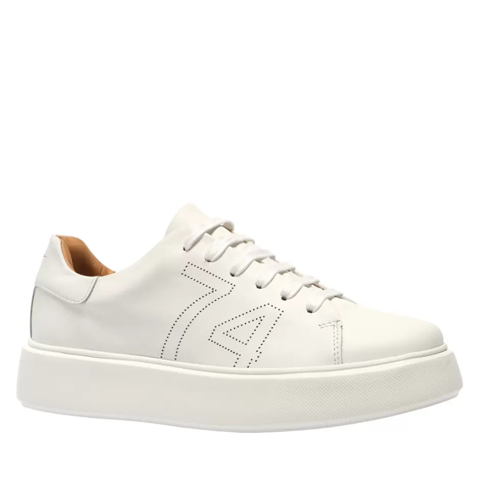 Leather Trainers | Trainers | Carl Scarpa Est1974 White Leather Platform Trainers