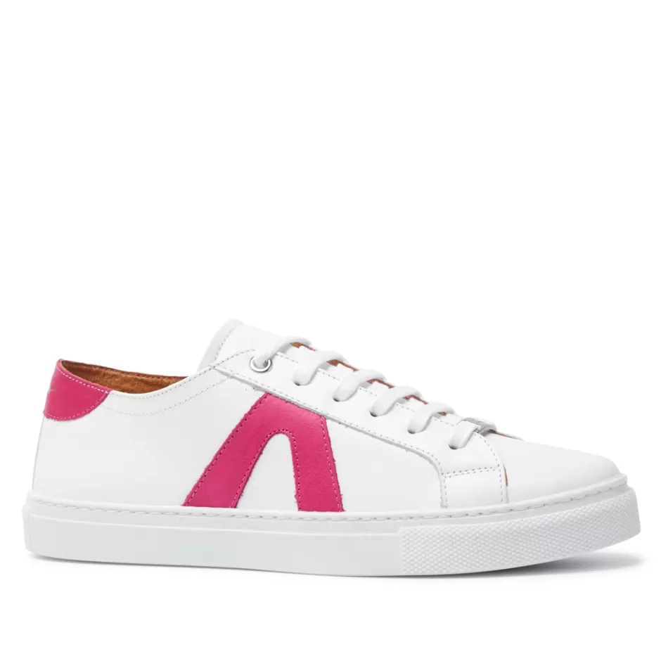 Leather Trainers | Trainers | Carl Scarpa Jessi White Fuchsia Leather Trainers