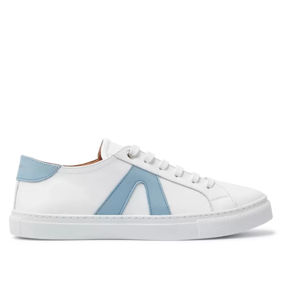 Leather Trainers | Trainers | Carl Scarpa Jessi White Blue Leather Trainers