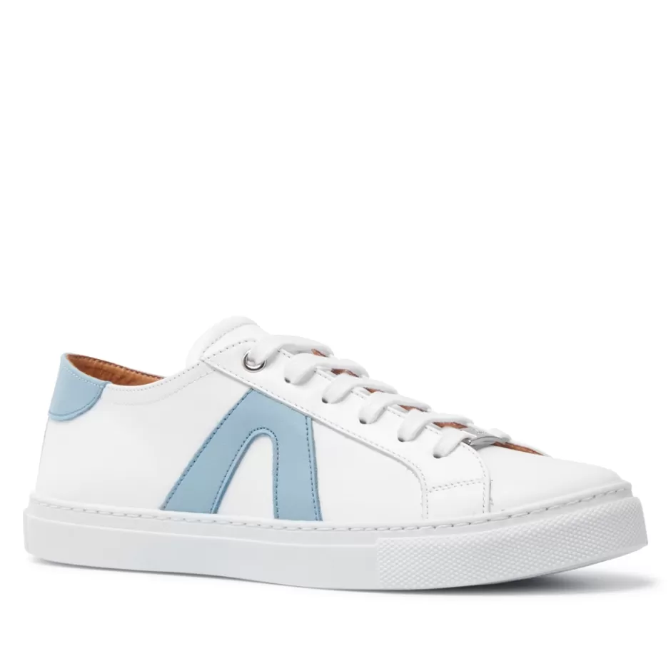 Leather Trainers | Trainers | Carl Scarpa Jessi White Blue Leather Trainers