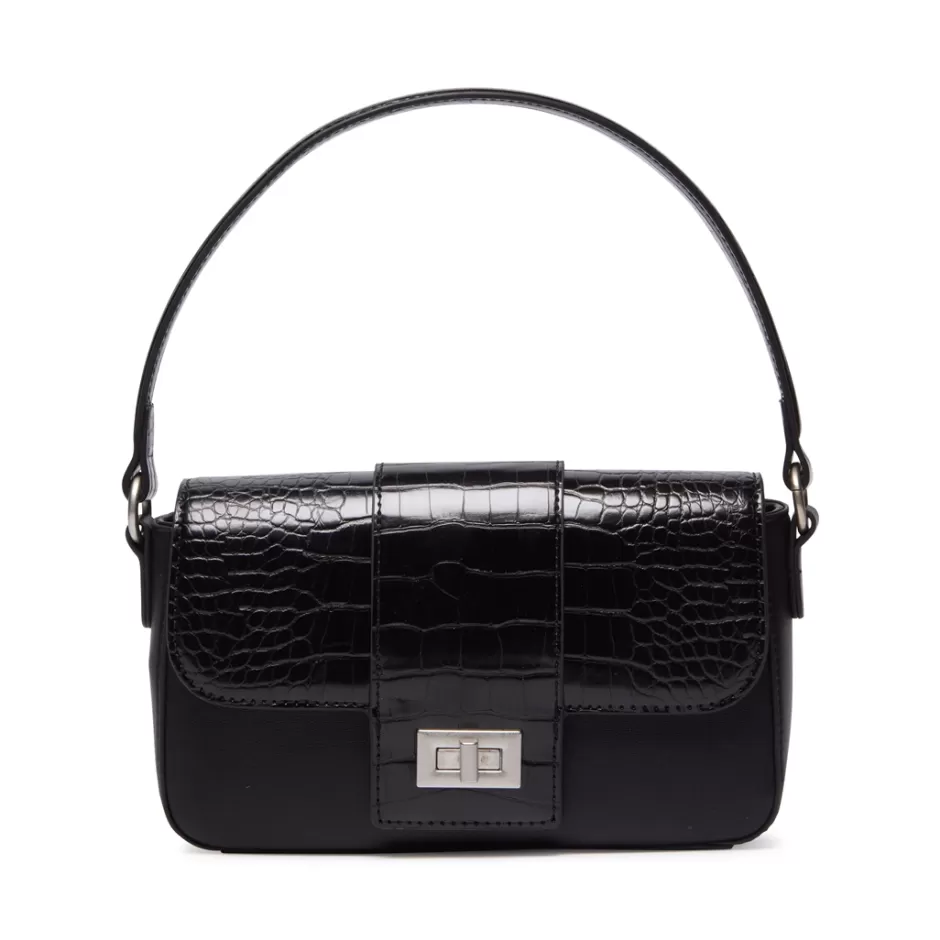 Bags | Carl Scarpa Listini Black Croc Handbag