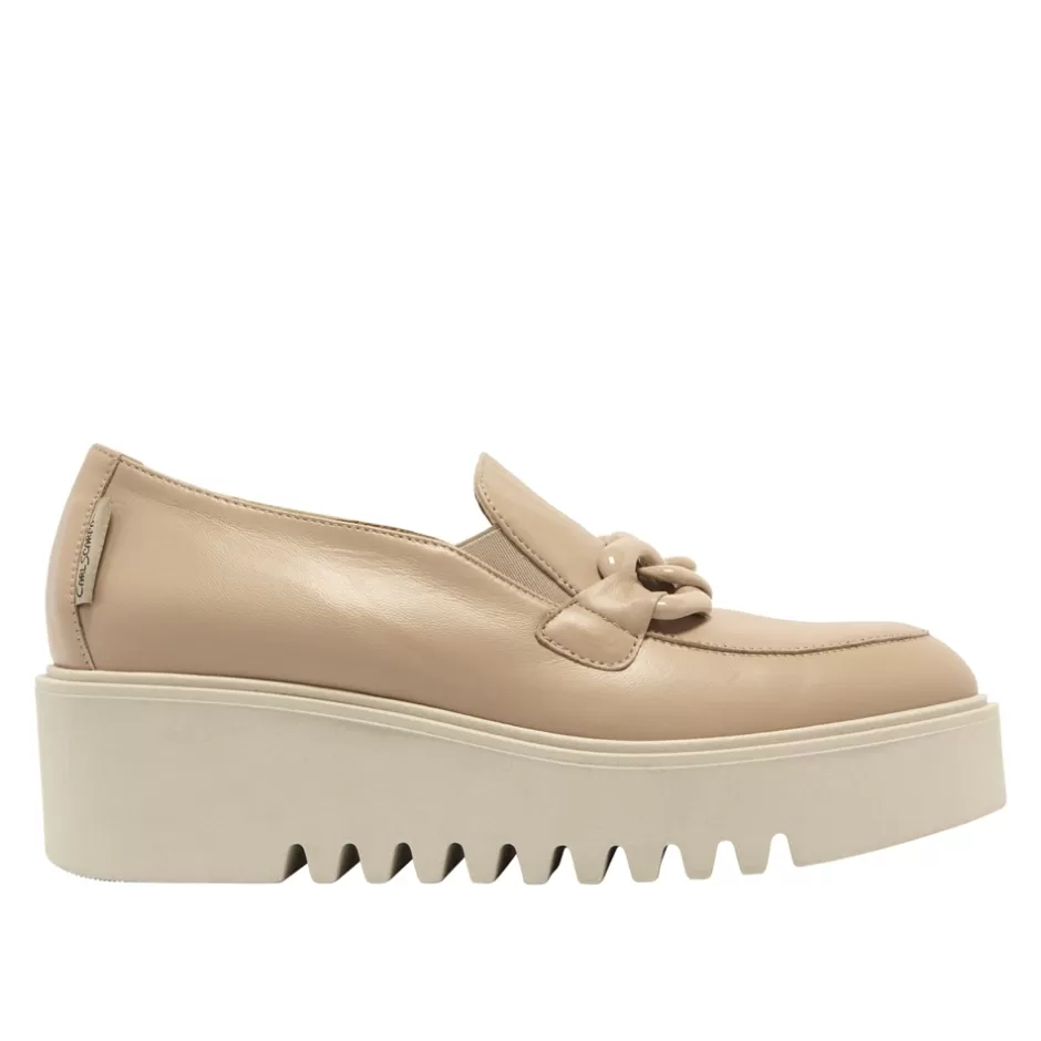 Leather Loafers | Loafers | Carl Scarpa Lizi Taupe Leather Platform Loafers