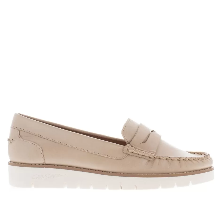 Leather Loafers | Loafers | Carl Scarpa Lucentia Beige Leather Wedge Loafers
