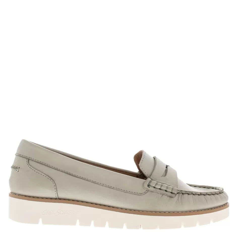 Leather Loafers | Loafers | Carl Scarpa Lucentia Grey Leather Wedge Loafers