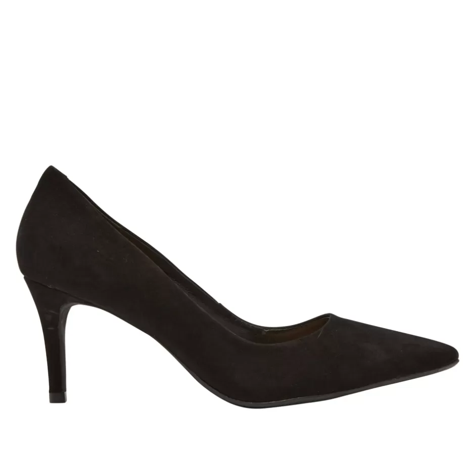 Court Shoes | Carl Scarpa Malazzo Black Suede Heeled Courts