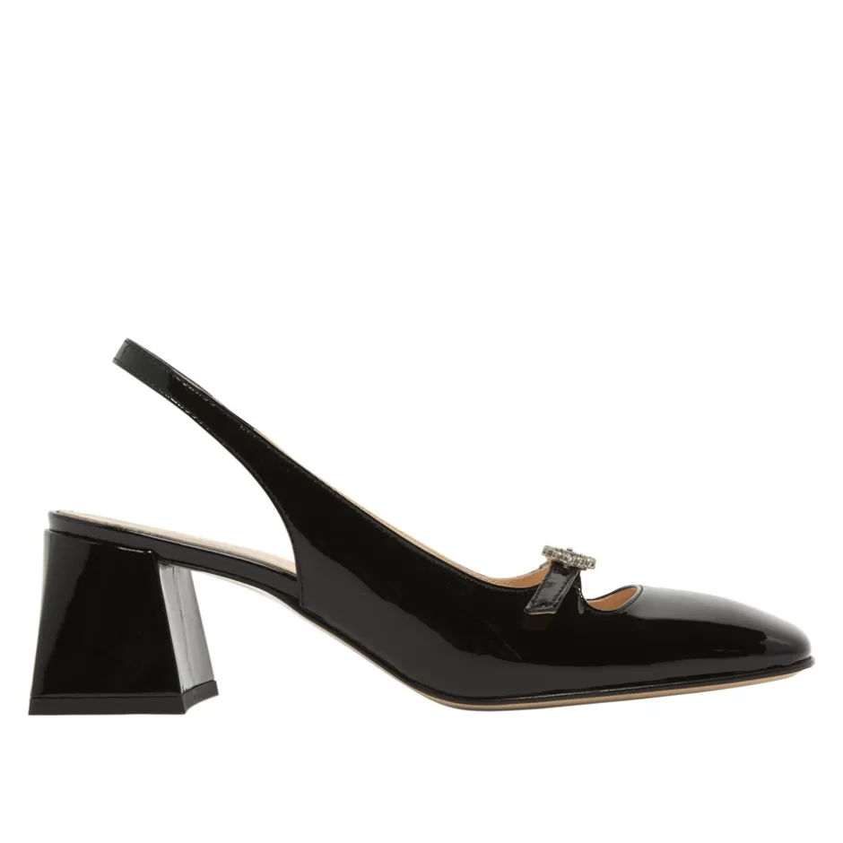 Court Shoes | Carl Scarpa Martina Black Low Block Heel Courts