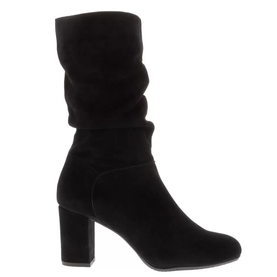 Ankle Boots | Carl Scarpa Mathilde Black Suede Ruched Ankle Boots