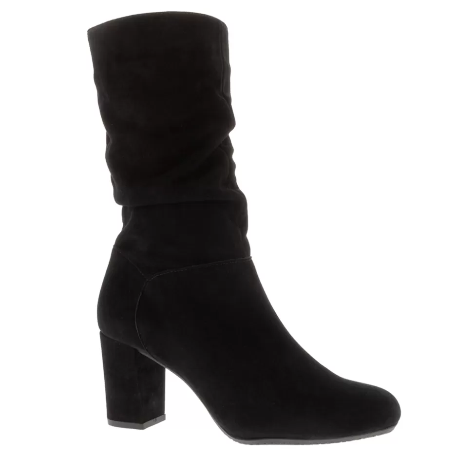 Ankle Boots | Carl Scarpa Mathilde Black Suede Ruched Ankle Boots
