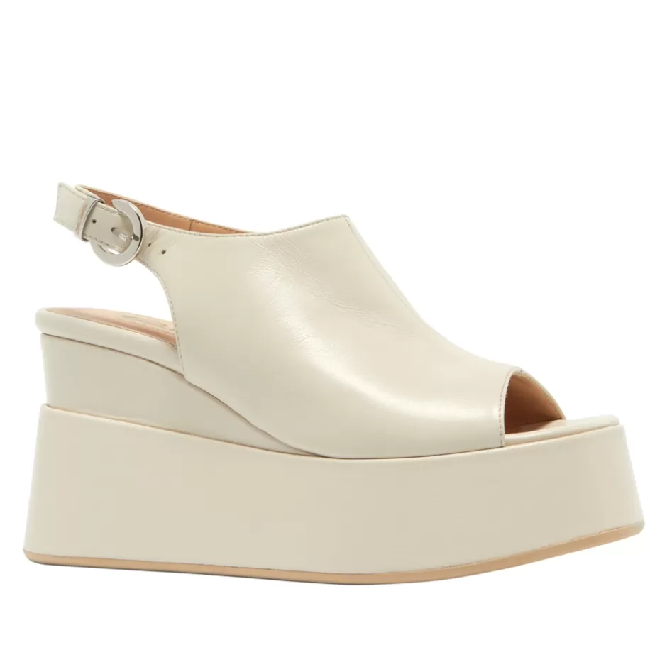 Sandals | Carl Scarpa Mirra Off White Leather Wedge Platform Sandals