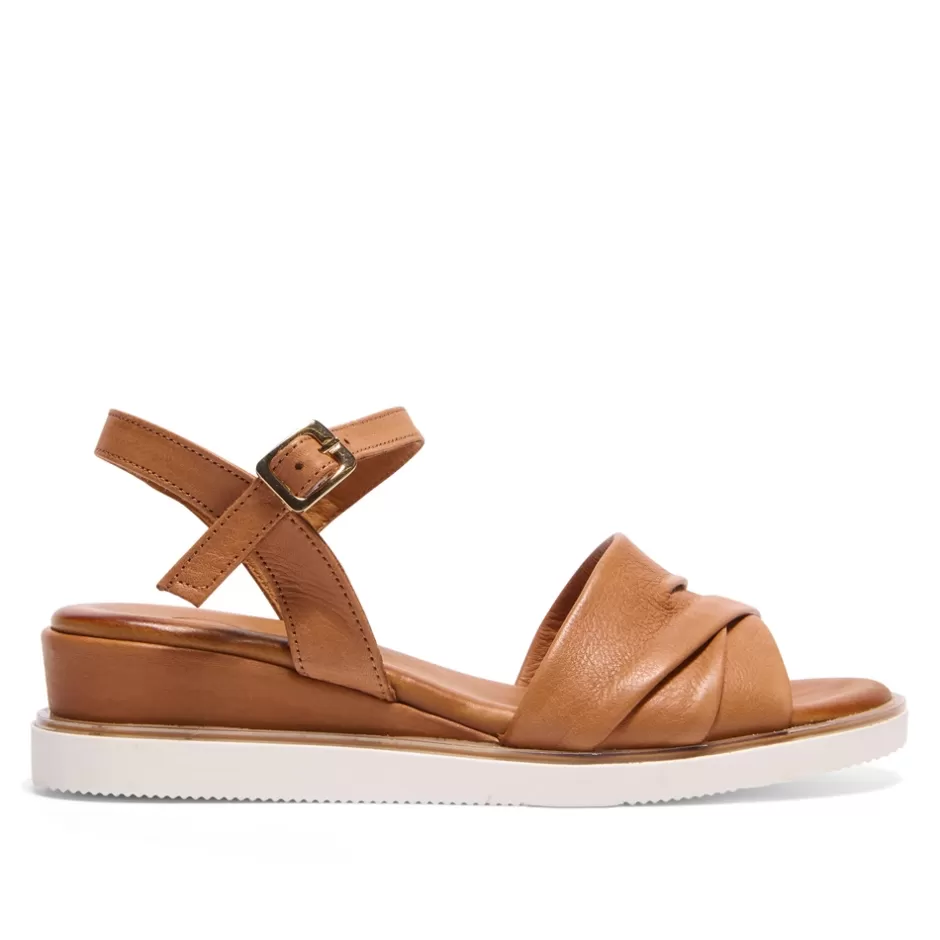 Sandals | Carl Scarpa Myriad Tan Leather Wedge Sandals