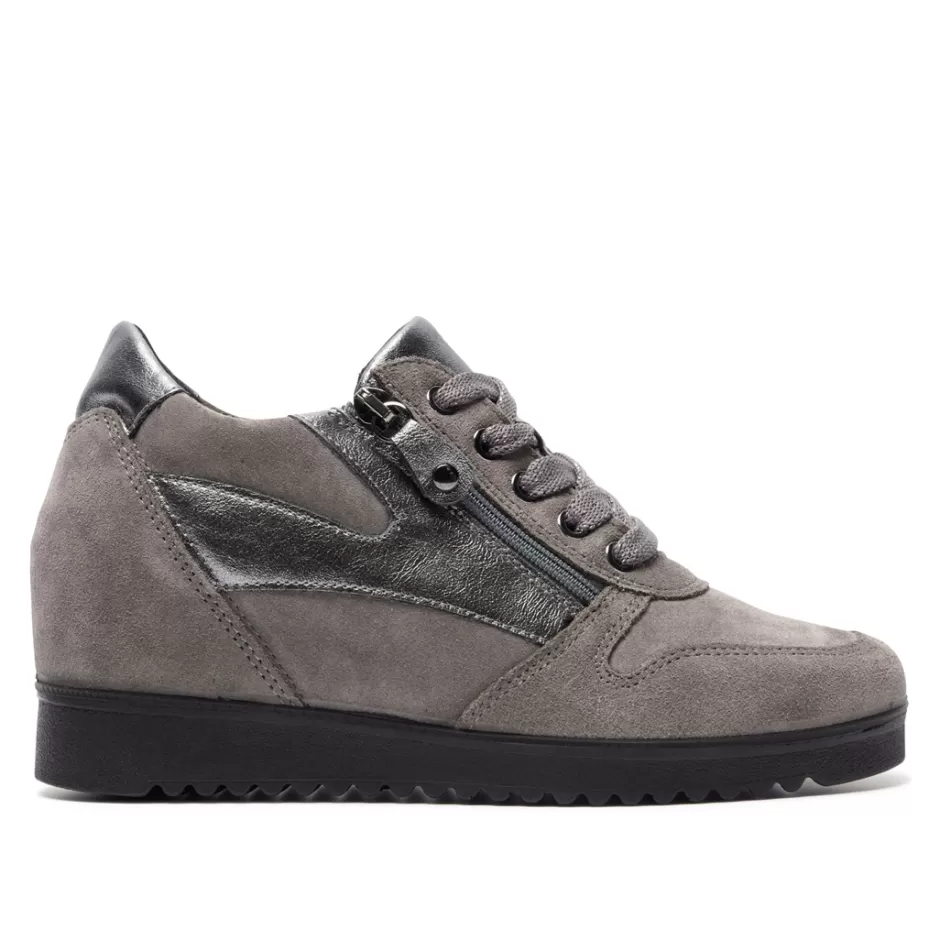 Leather Trainers | Trainers | Carl Scarpa Nemoli Grey Leather Trainers