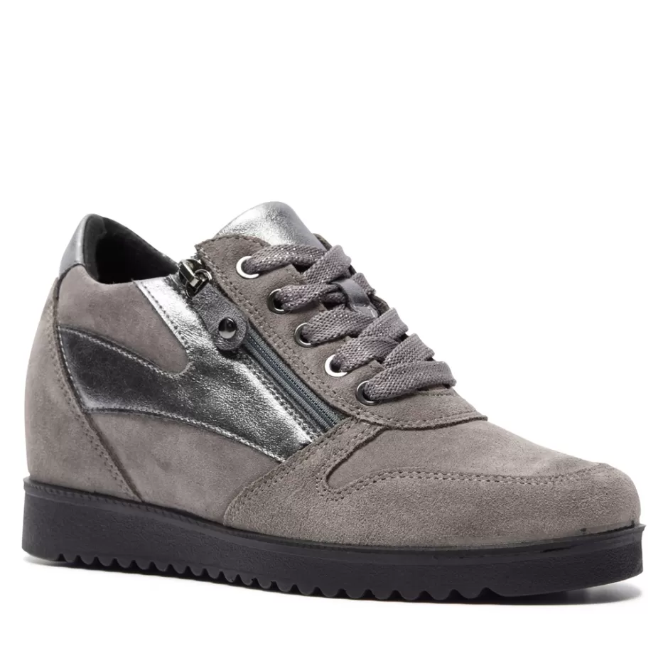 Leather Trainers | Trainers | Carl Scarpa Nemoli Grey Leather Trainers