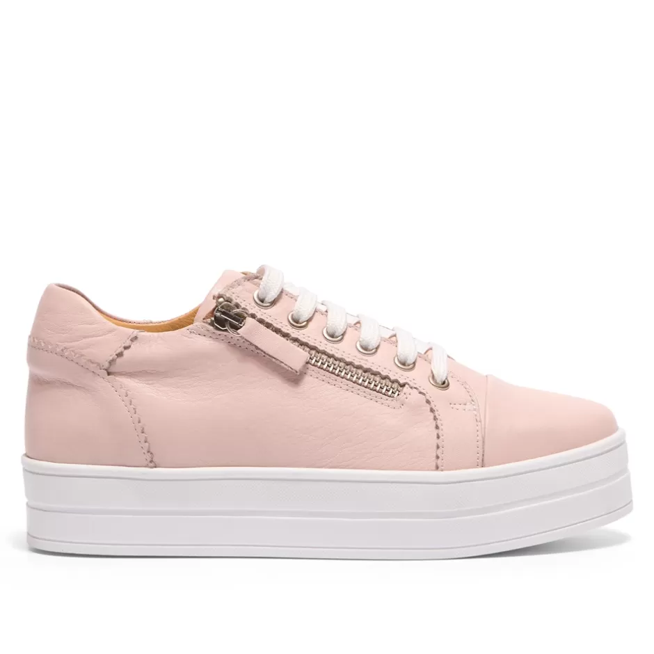 Leather Trainers | Trainers | Carl Scarpa Norina Blush Leather Platform Trainers