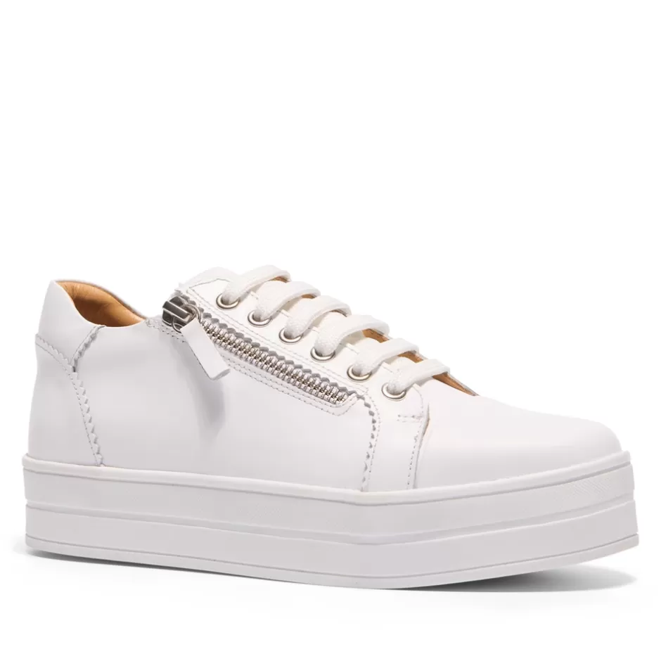 Leather Trainers | Trainers | Carl Scarpa Norina White Leather Platform Trainers