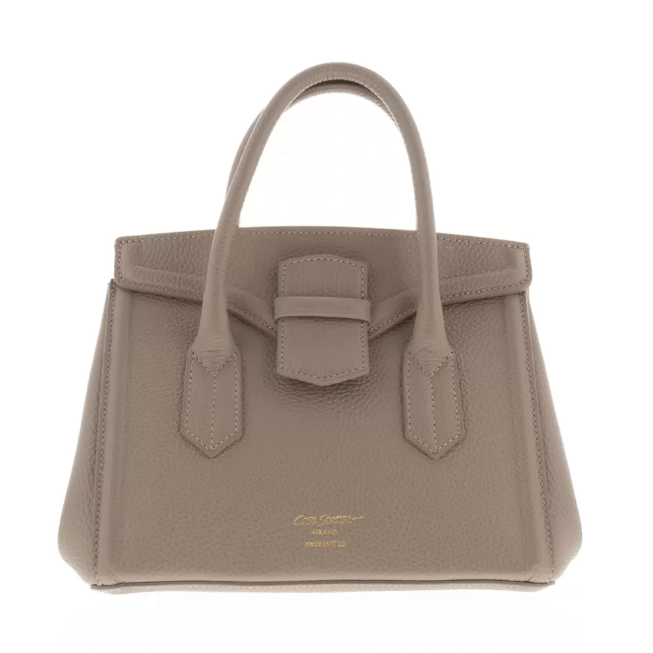 Bags | Carl Scarpa Olmetto Taupe Italian Leather Box Bag