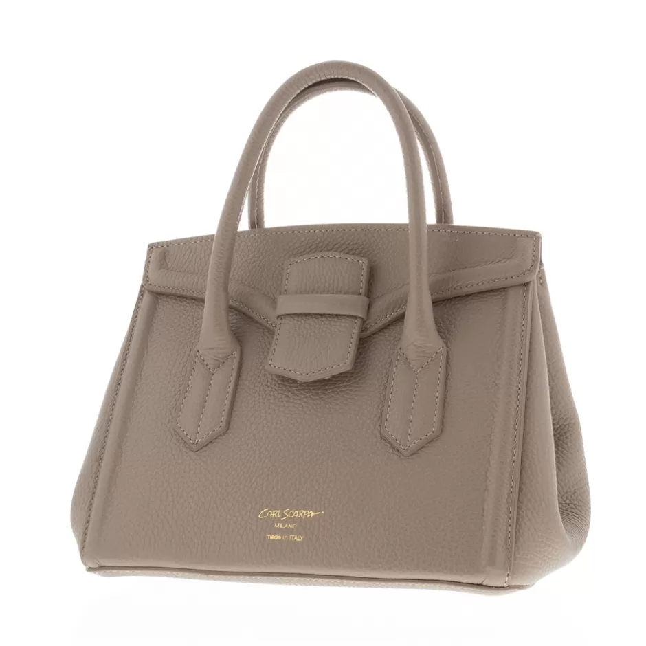 Bags | Carl Scarpa Olmetto Taupe Italian Leather Box Bag