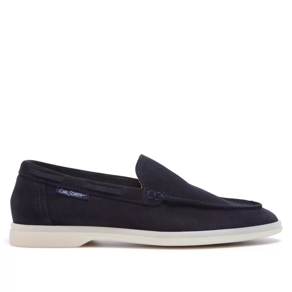Suede Loafers | Loafers | Carl Scarpa Omilie Navy Suede Slip-On Loafers