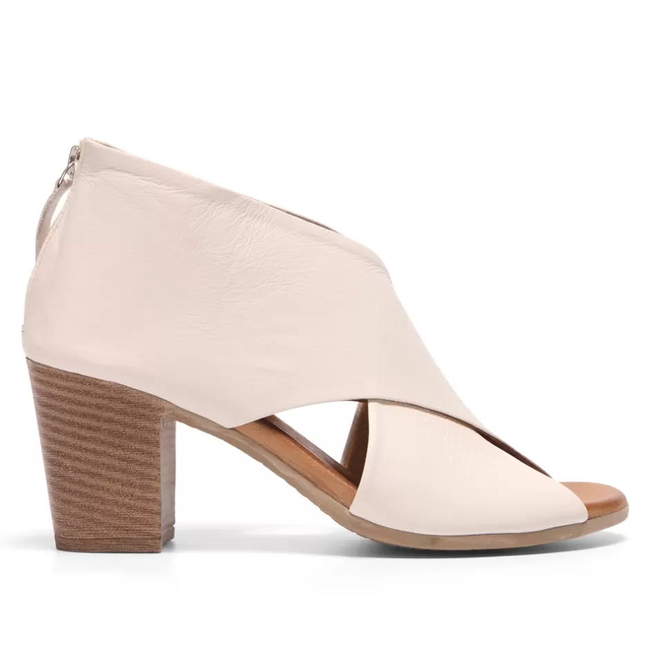 Sandals | Carl Scarpa Piacere Off-White Leather Crossover Sandals