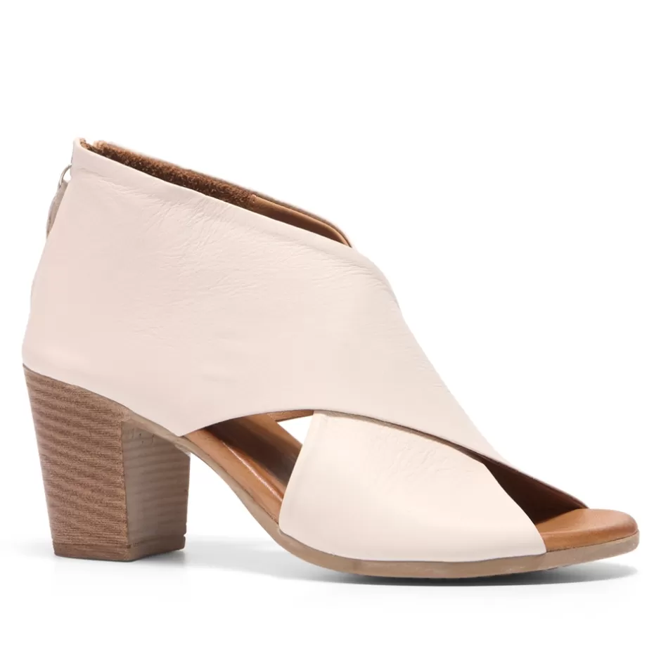Sandals | Carl Scarpa Piacere Off-White Leather Crossover Sandals