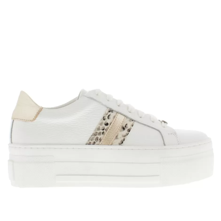 Leather Trainers | Trainers | Carl Scarpa Polina Stripe Gold Platform Leather Trainers