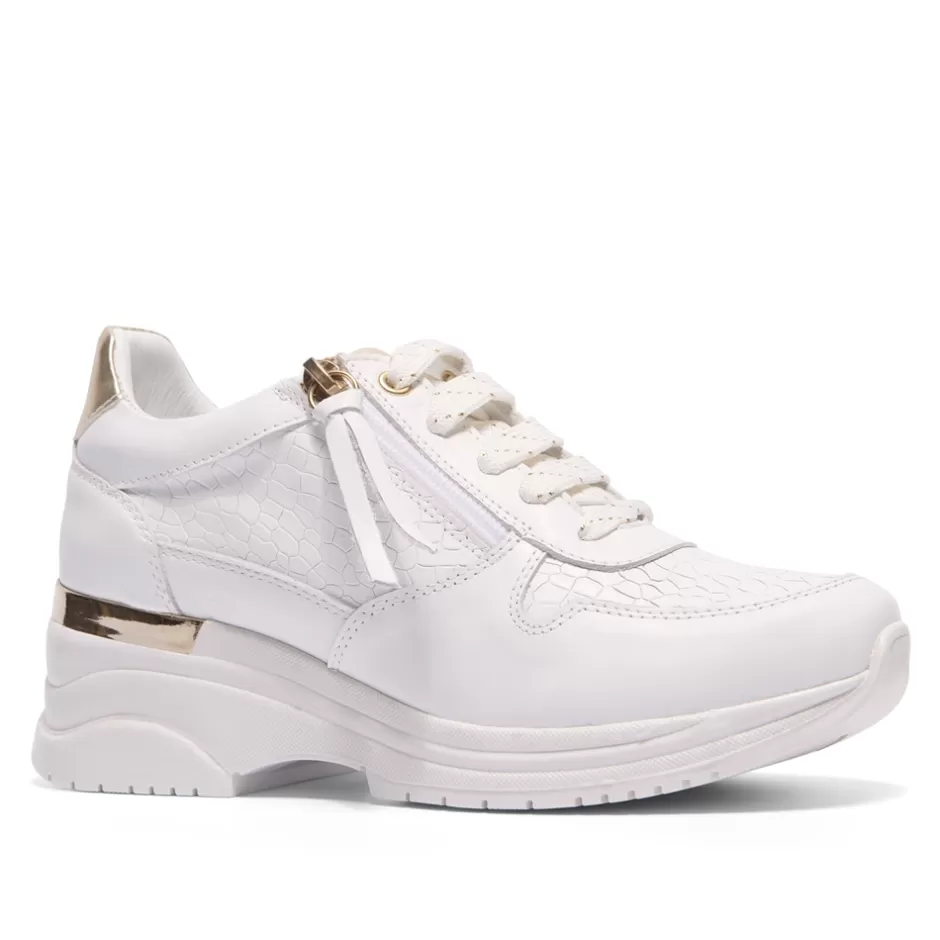 Leather Trainers | Trainers | Carl Scarpa Robyn White Leather Chunky Trainers
