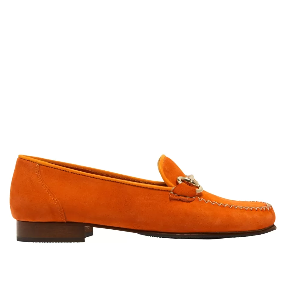 Leather Loafers | Loafers | Carl Scarpa Rochette Orange Suede Snaffle Loafers