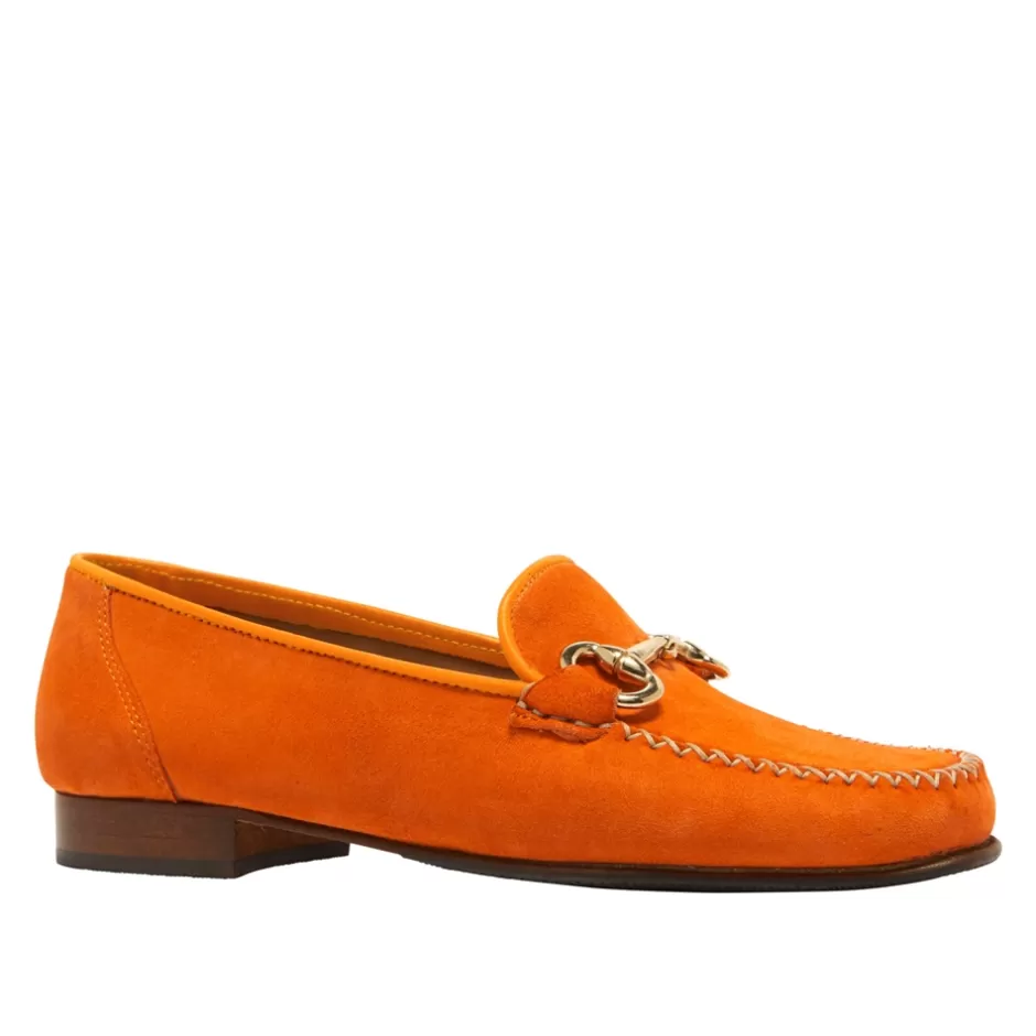 Leather Loafers | Loafers | Carl Scarpa Rochette Orange Suede Snaffle Loafers
