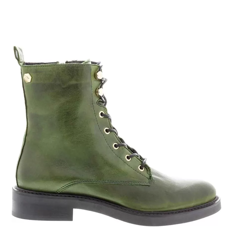 Ankle Boots | Carl Scarpa Roux Green Leather Lace Up Ankle Boots