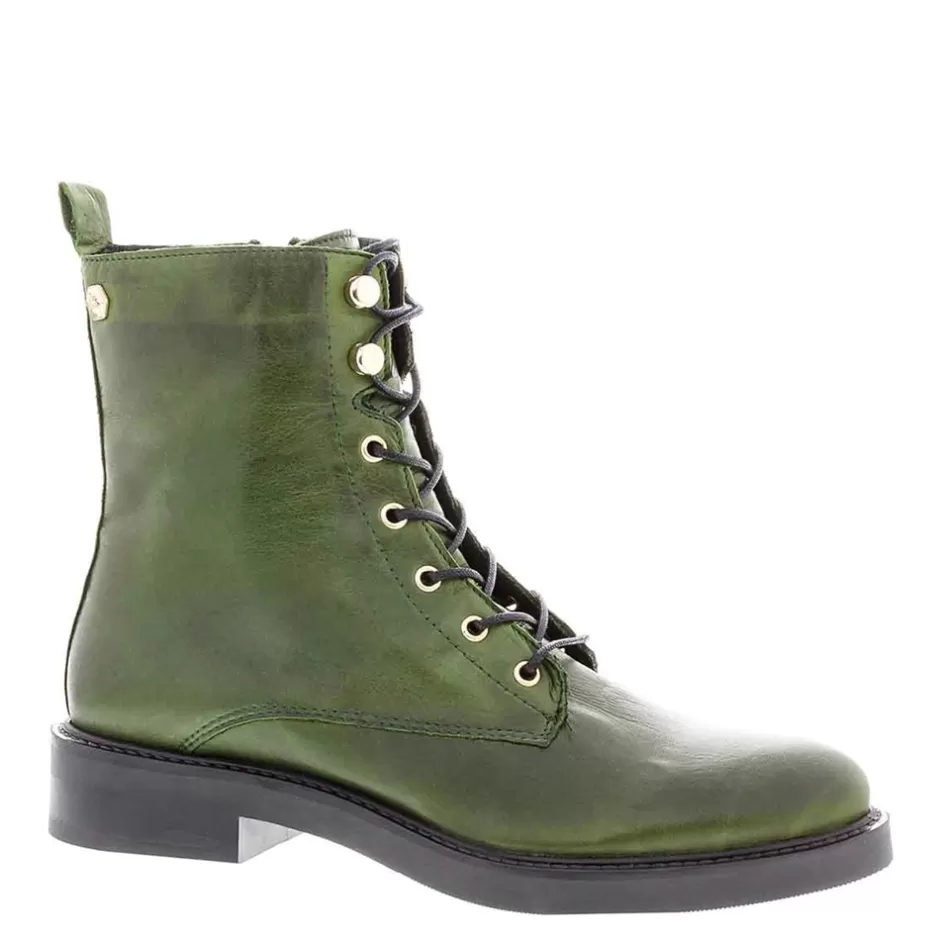 Ankle Boots | Carl Scarpa Roux Green Leather Lace Up Ankle Boots