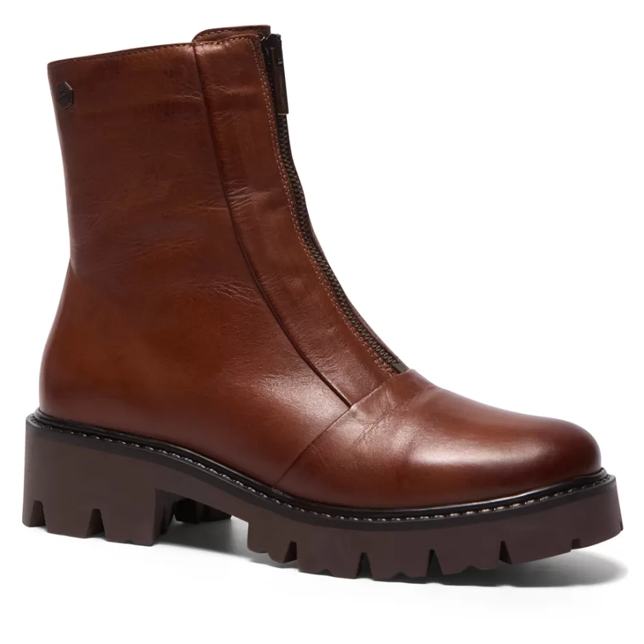 Ankle Boots | Carl Scarpa Sanica Tan Leather Zip-Up Ankle Boots