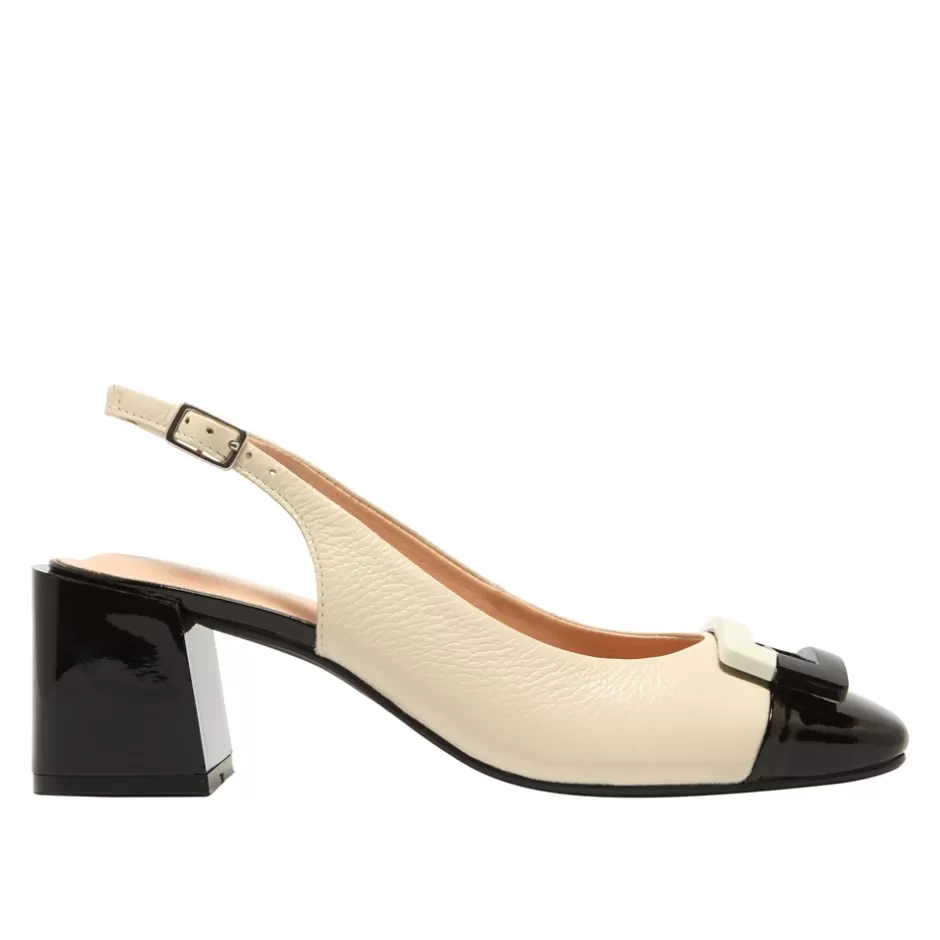 Court Shoes | Carl Scarpa Sardinia Off White Leather Block Heel Courts